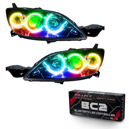 ORACLE Lighting 2004-2009 Mazda 3 Pre-Assembled Halo Headlights - 4DR HALOGEN STYLE by ORACLE Lighting