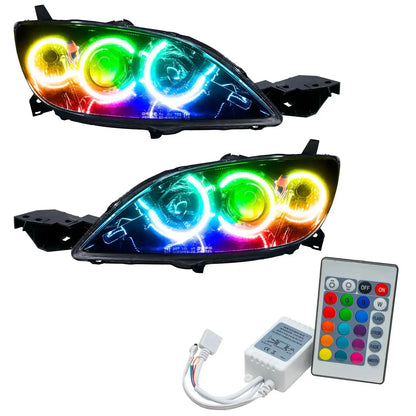 ORACLE Lighting 2004-2009 Mazda 3 Pre-Assembled Halo Headlights - 4DR HALOGEN STYLE by ORACLE Lighting