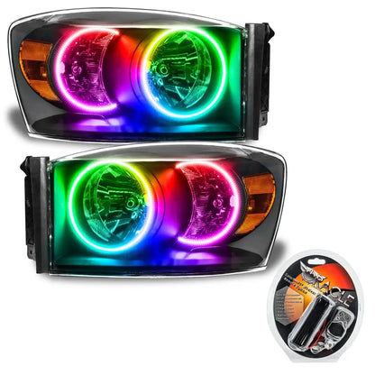 ORACLE Lighting 2007-2008 Dodge Ram Pre-Assembled Halo Headlights - Black by ORACLE Lighting