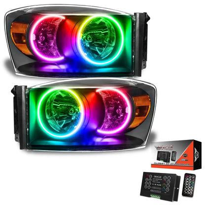 ORACLE Lighting 2007-2008 Dodge Ram Pre-Assembled Halo Headlights - Black by ORACLE Lighting