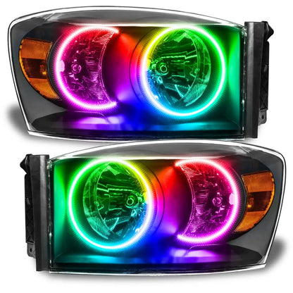 ORACLE Lighting 2007-2008 Dodge Ram Pre-Assembled Halo Headlights - Black by ORACLE Lighting