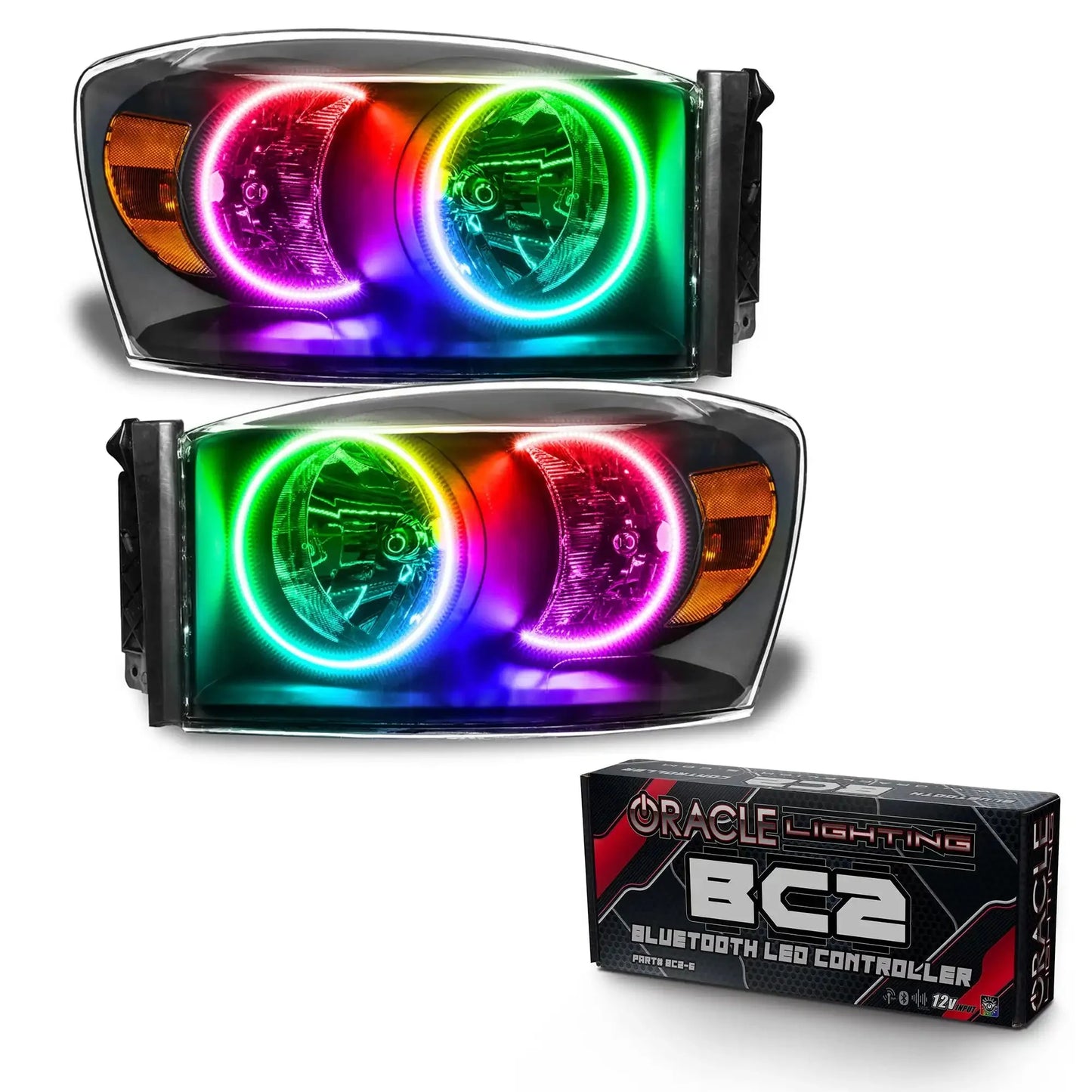 ORACLE Lighting 2007-2008 Dodge Ram Pre-Assembled Halo Headlights - Black by ORACLE Lighting