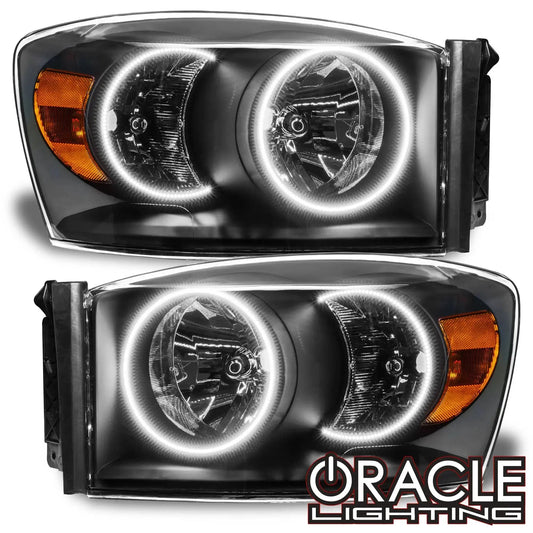 ORACLE Lighting 2007-2008 Dodge Ram Pre-Assembled Halo Headlights - Black by ORACLE Lighting