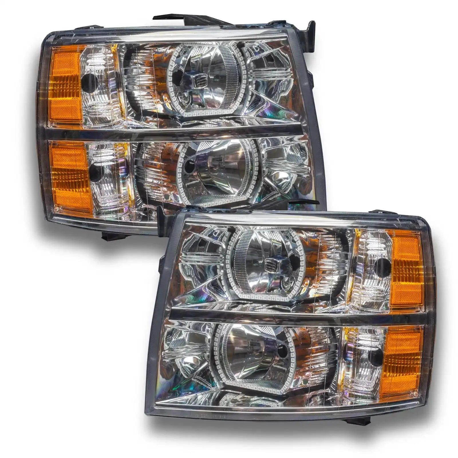 ORACLE Lighting 2007-2013 Chevrolet Silverado Pre-Assembled LED Square Style Halo Headlights - (Chrome Housing) by ORACLE Lighting