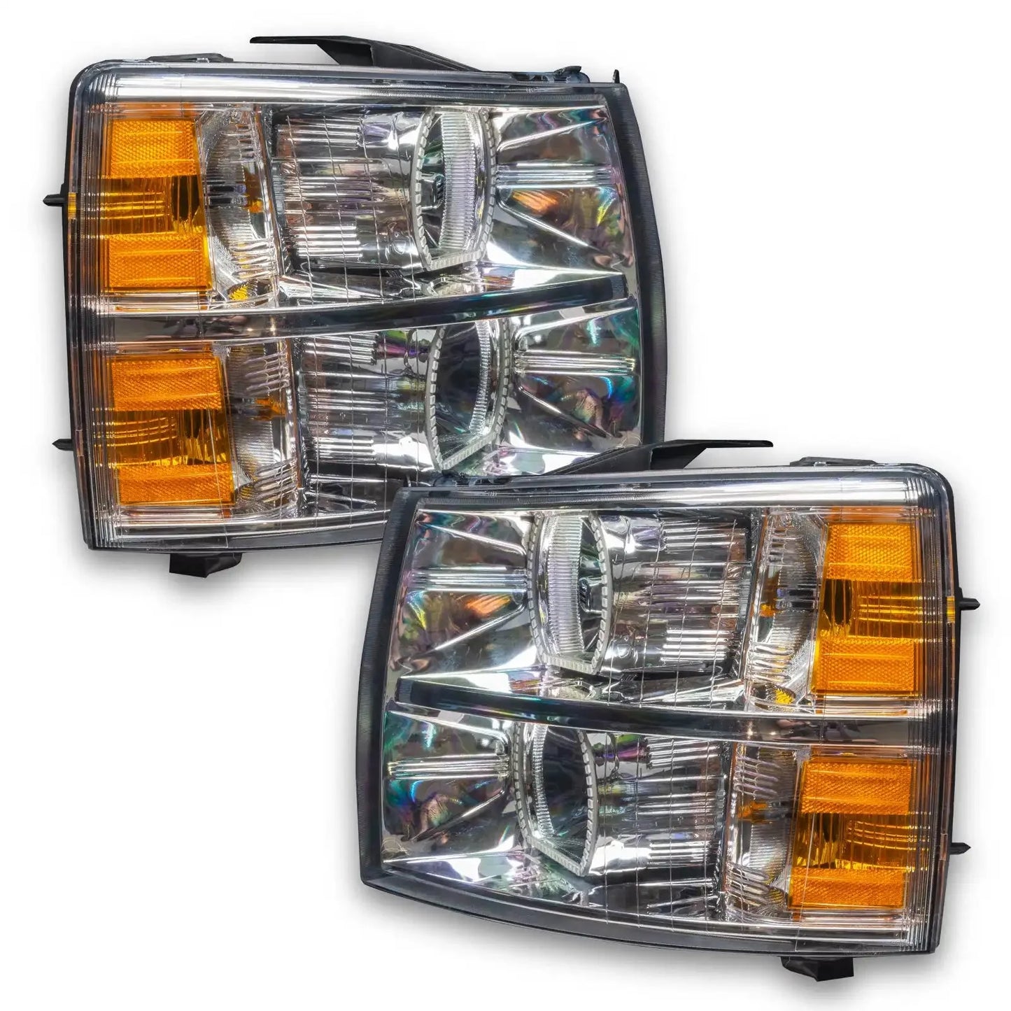 ORACLE Lighting 2007-2013 Chevrolet Silverado Pre-Assembled LED Square Style Halo Headlights - (Chrome Housing) by ORACLE Lighting