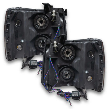 ORACLE Lighting 2007-2013 Chevrolet Silverado Pre-Assembled LED Square Style Halo Headlights - (Chrome Housing) by ORACLE Lighting