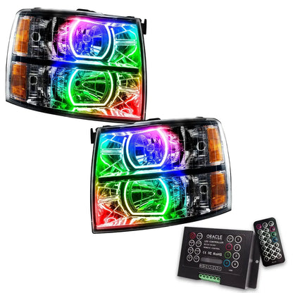 ORACLE Lighting 2007-2013 Chevrolet Silverado Pre-Assembled LED Square Style Halo Headlights - (Black Housing) by ORACLE Lighting