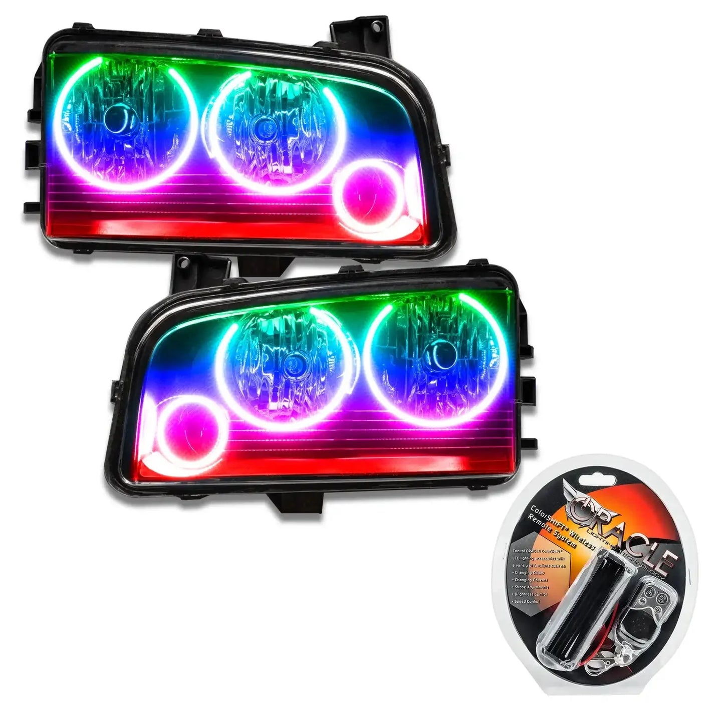 2005-2010 Dodge Charger Pre-Assembled Headlights - Non HID - Triple Halo by ORACLE Lighting