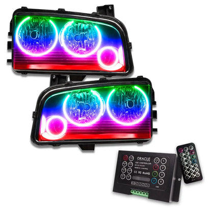 2005-2010 Dodge Charger Pre-Assembled Headlights - Non HID - Triple Halo by ORACLE Lighting