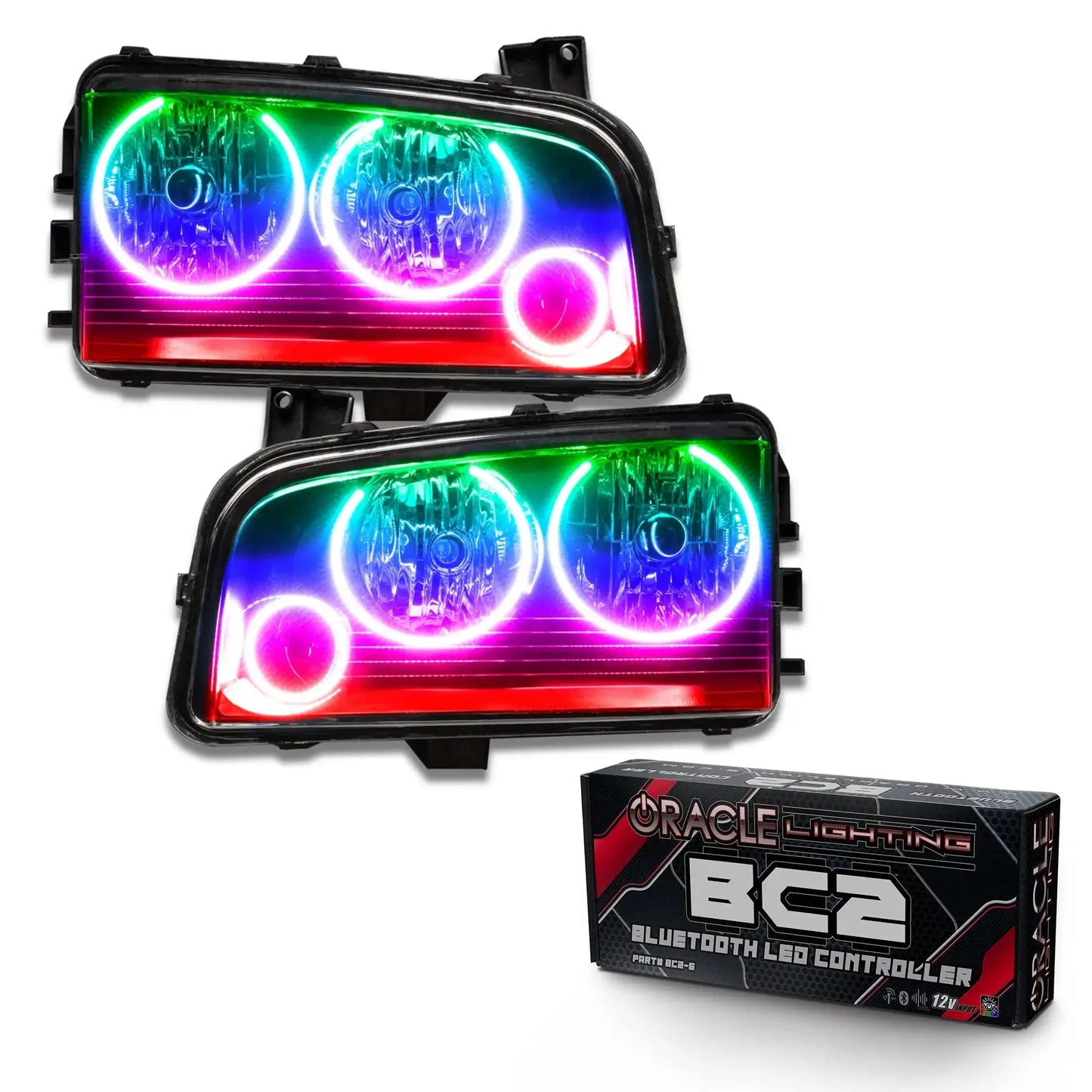 2005-2010 Dodge Charger Pre-Assembled Headlights - Non HID - Triple Halo by ORACLE Lighting
