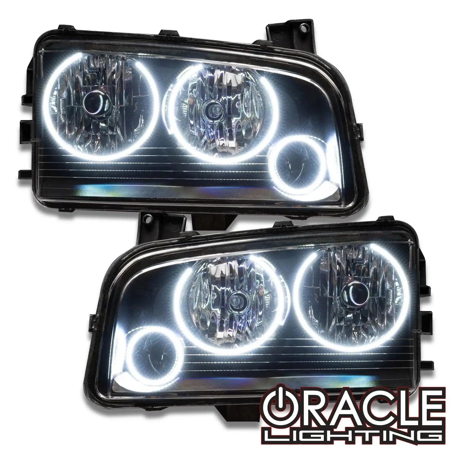 2005-2010 Dodge Charger Pre-Assembled Headlights - Non HID - Triple Halo by ORACLE Lighting