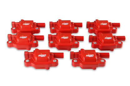 MSD Ignition Coil - Blaster Series - LS2/LS3/LS4/LS7/LS9 Engines - Red - 8-Pack by MSD