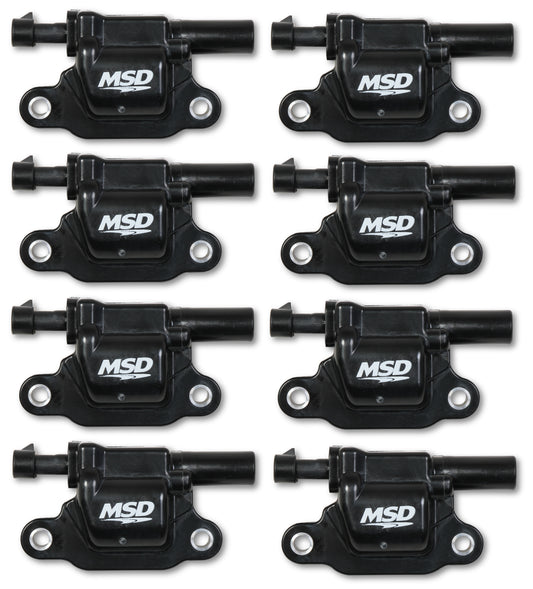 MSD Ignition Coil - Blaster Series - Gen V GDI Engine - Black - 8-Pack - Square by MSD