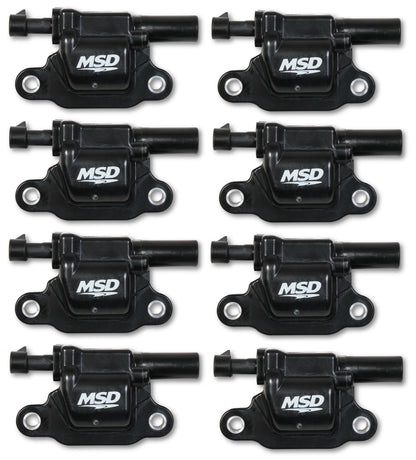 MSD Ignition Coil - Blaster Series - Gen V GDI Engine - Black - 8-Pack - Square by MSD