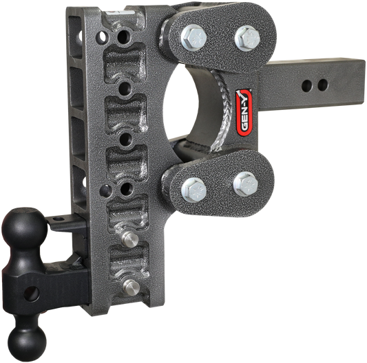 The BOSS TORSION-FLEX 2" Shank 10" Drop 1.7K TW 16K Hitch Dual-Ball Pintle Lock by GEN-Y Hitch