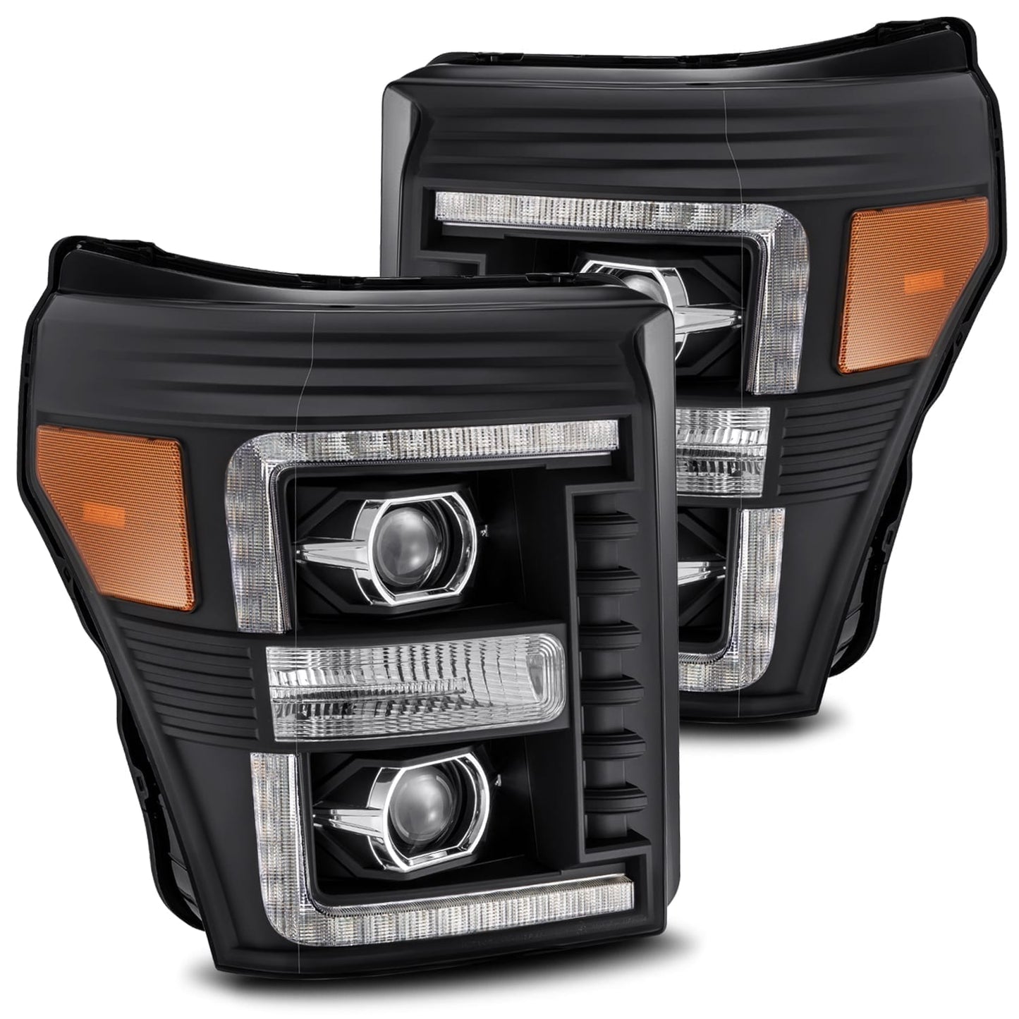 LED Projector Headlights Plank Style Design Black by AlphaRex