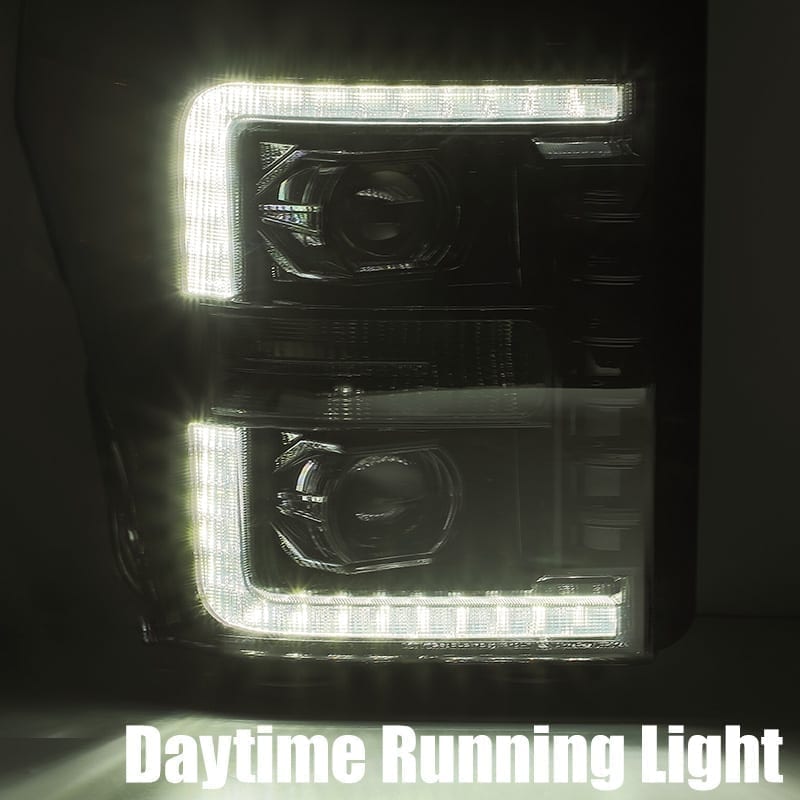 LED Projector Headlights Plank Style Design Black by AlphaRex