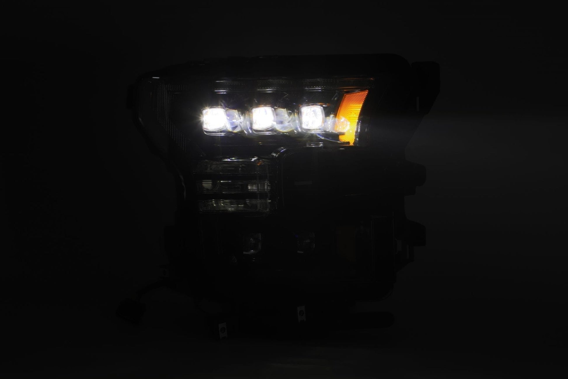LED Projector Headlights Plank Style Design Midnight Black by AlphaRex