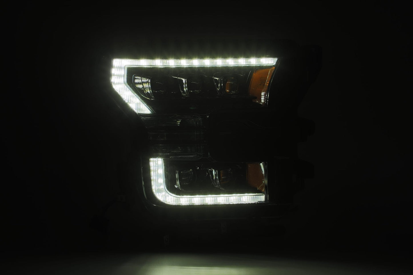 LED Projector Headlights Plank Style Design Midnight Black by AlphaRex