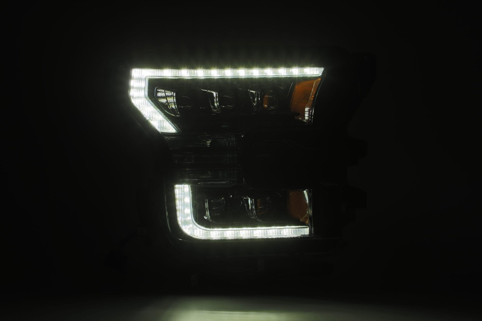 LED Projector Headlights Plank Style Design Midnight Black by AlphaRex