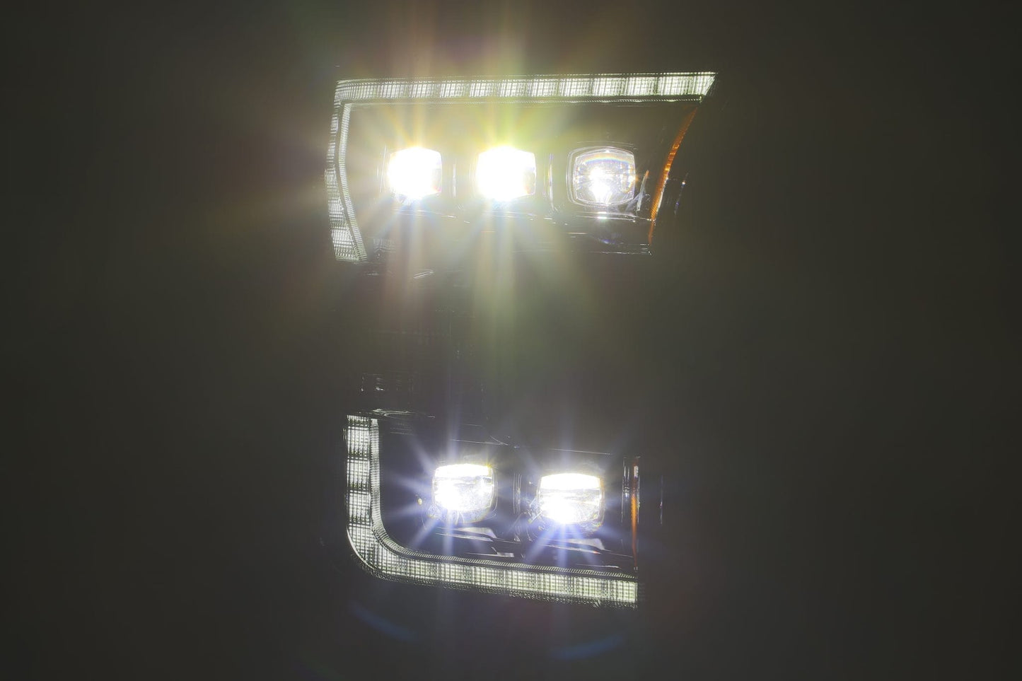 LED Projector Headlights Plank Style Design Midnight Black by AlphaRex