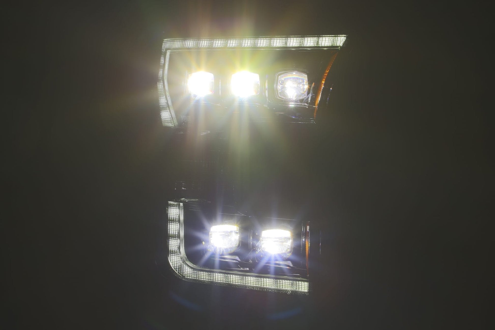 LED Projector Headlights Plank Style Design Midnight Black by AlphaRex