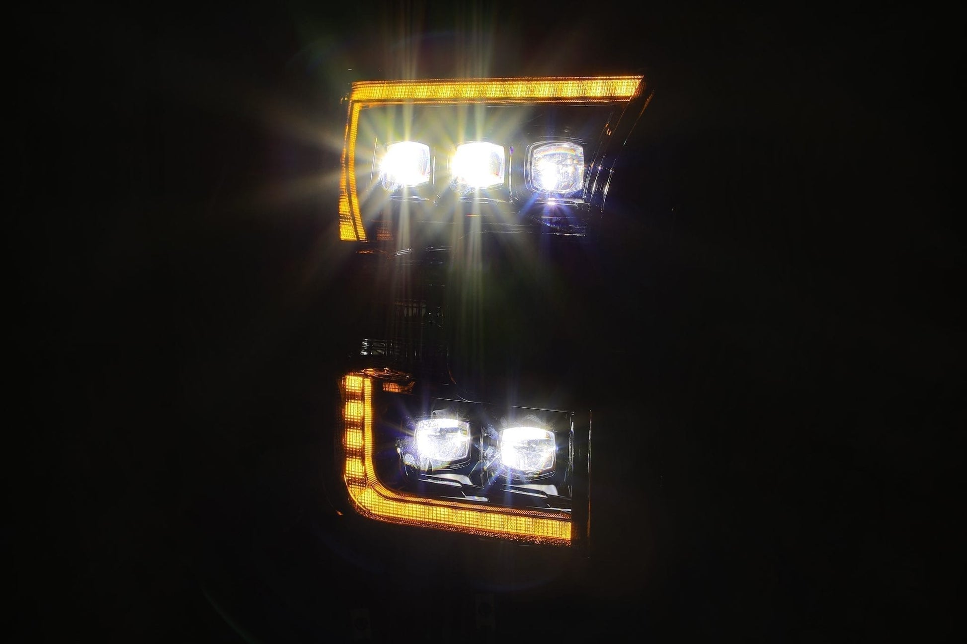 LED Projector Headlights Plank Style Design Midnight Black by AlphaRex