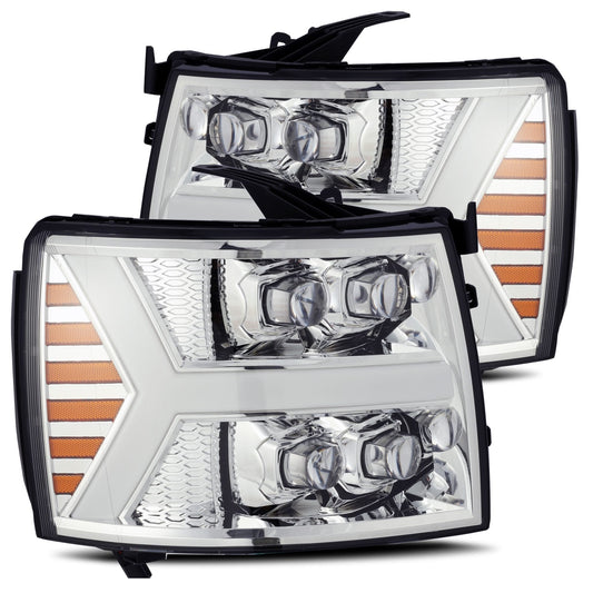 LED Projector Headlights Plank Style Design Chrome by AlphaRex