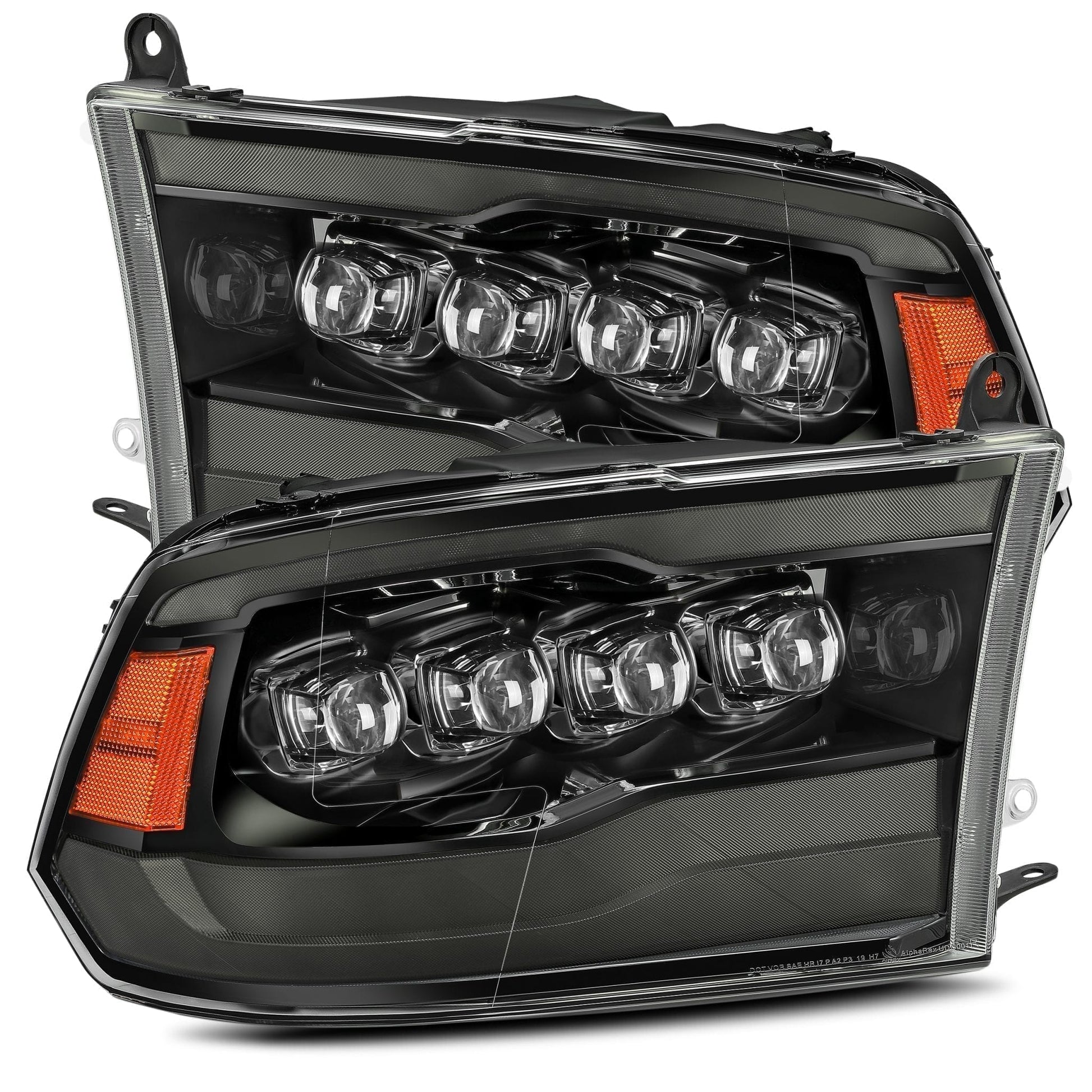 LED Projector Headlights Plank Style Design Midnight Black by AlphaRex