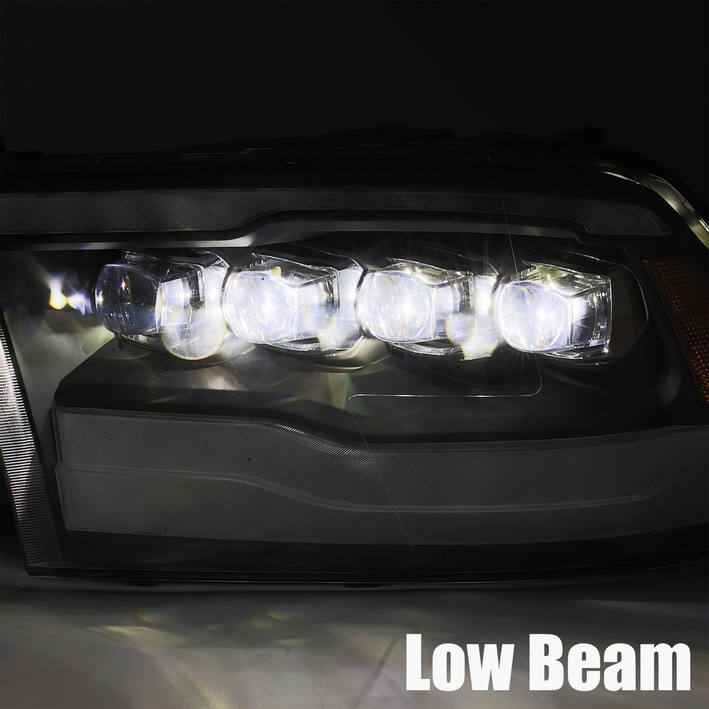 LED Projector Headlights Plank Style Design Midnight Black by AlphaRex