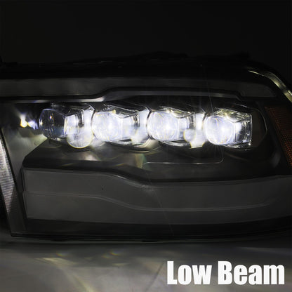 LED Projector Headlights Plank Style Design Midnight Black by AlphaRex