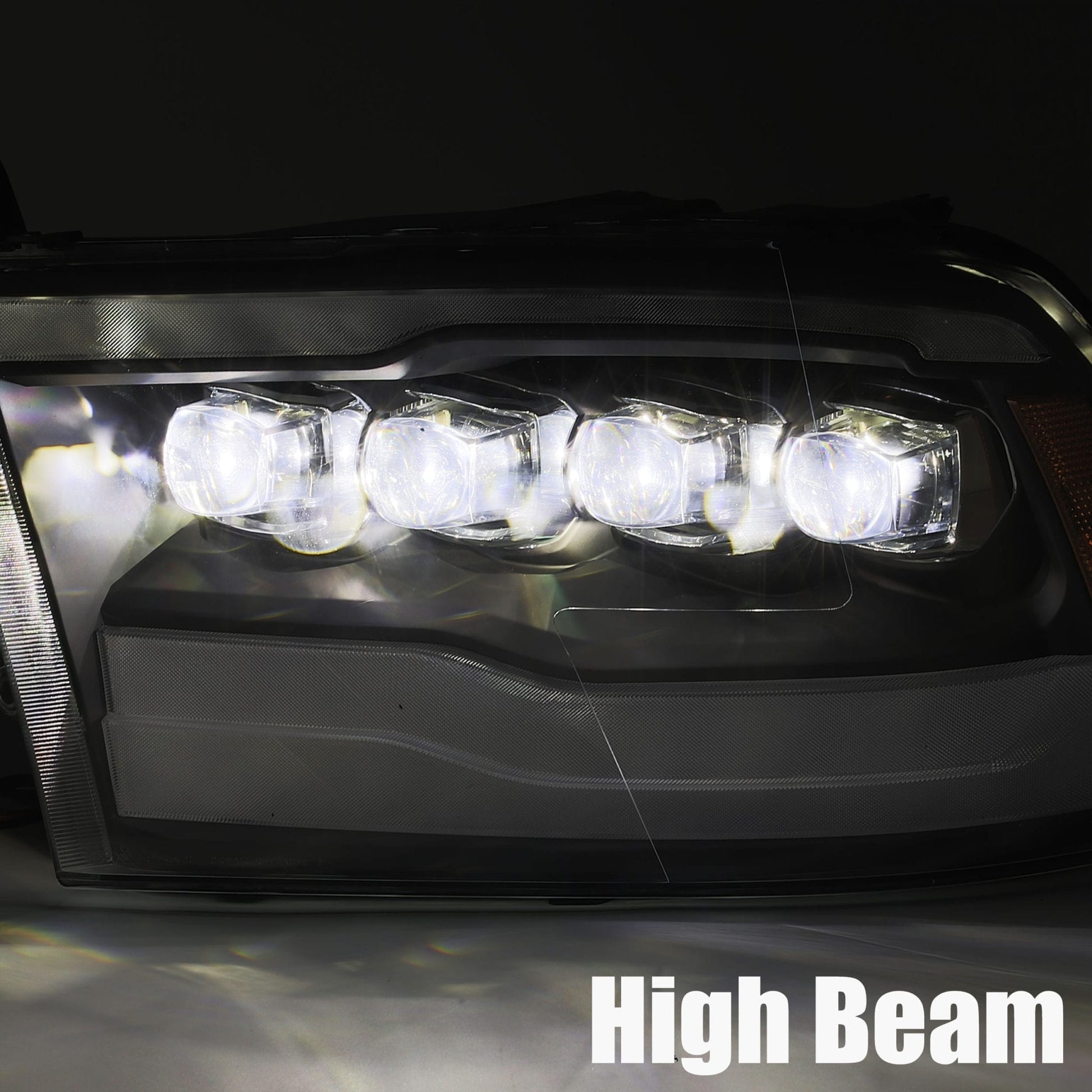 LED Projector Headlights Plank Style Design Midnight Black by AlphaRex