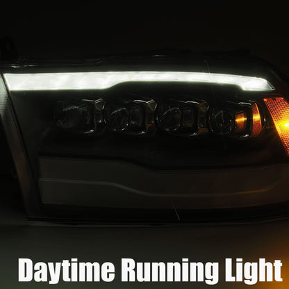 LED Projector Headlights Plank Style Design Midnight Black by AlphaRex