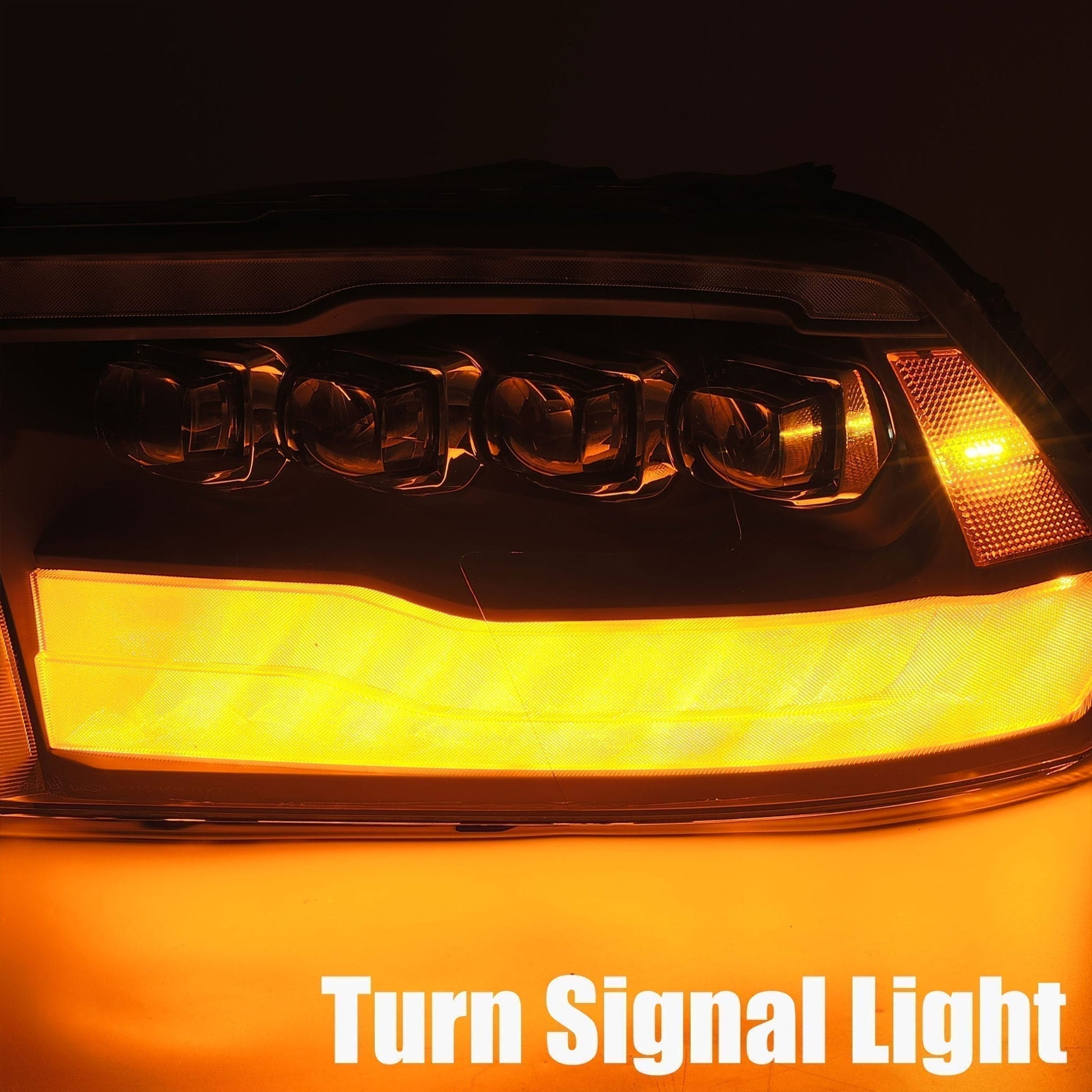 LED Projector Headlights Plank Style Design Midnight Black by AlphaRex