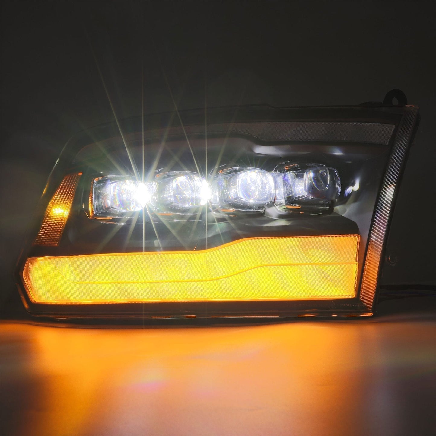 LED Projector Headlights Plank Style Design Midnight Black by AlphaRex