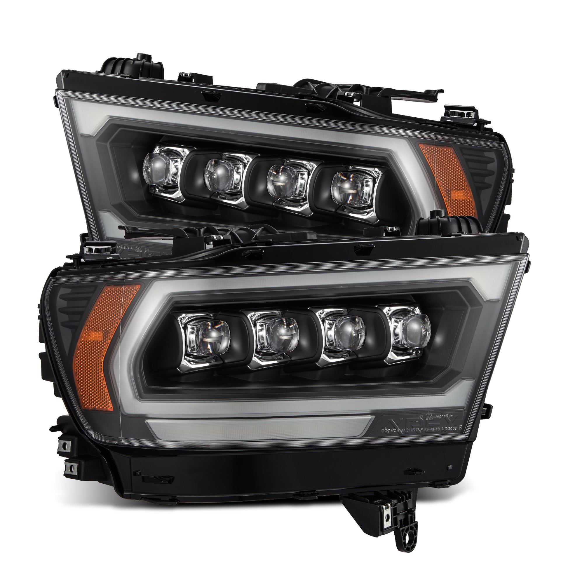LED Projector Headlights in Black by AlphaRex