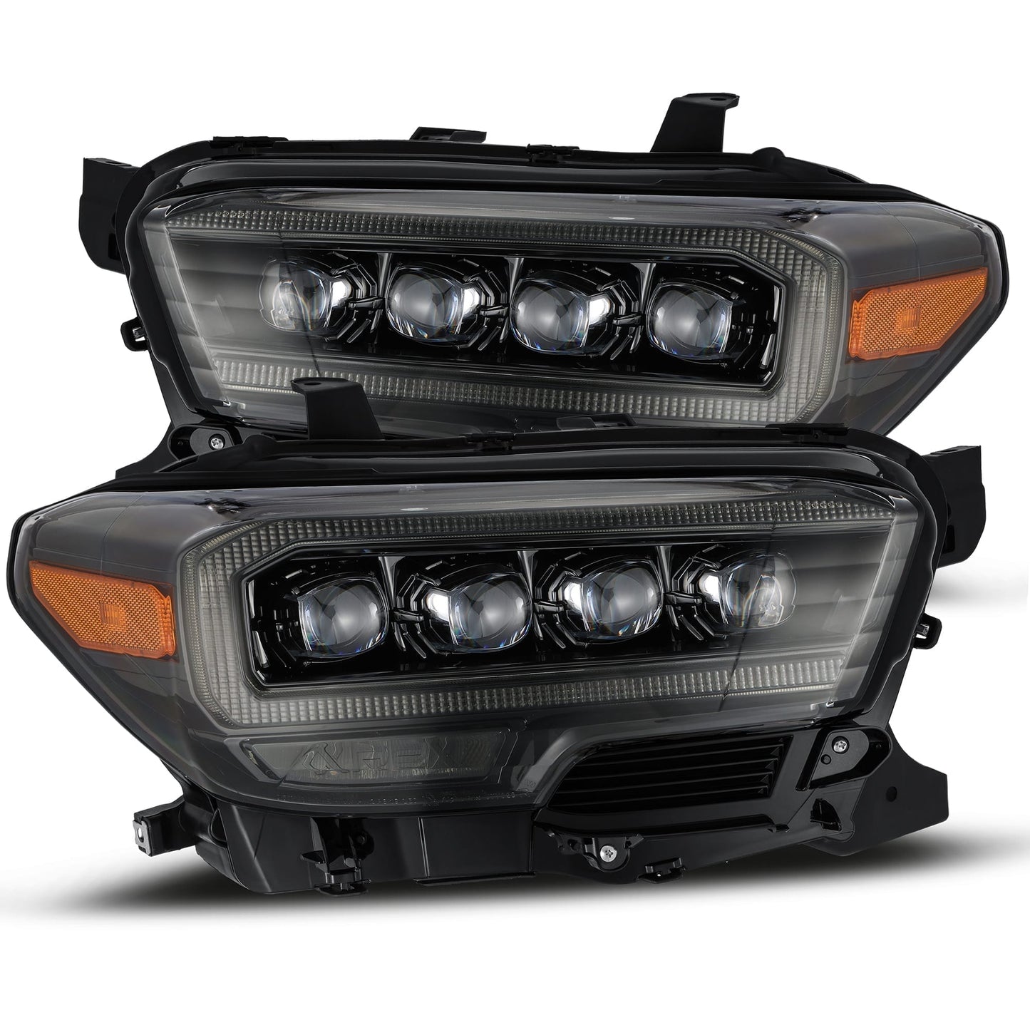 LED Projector Headlights Plank Style Design Midnight Black by AlphaRex