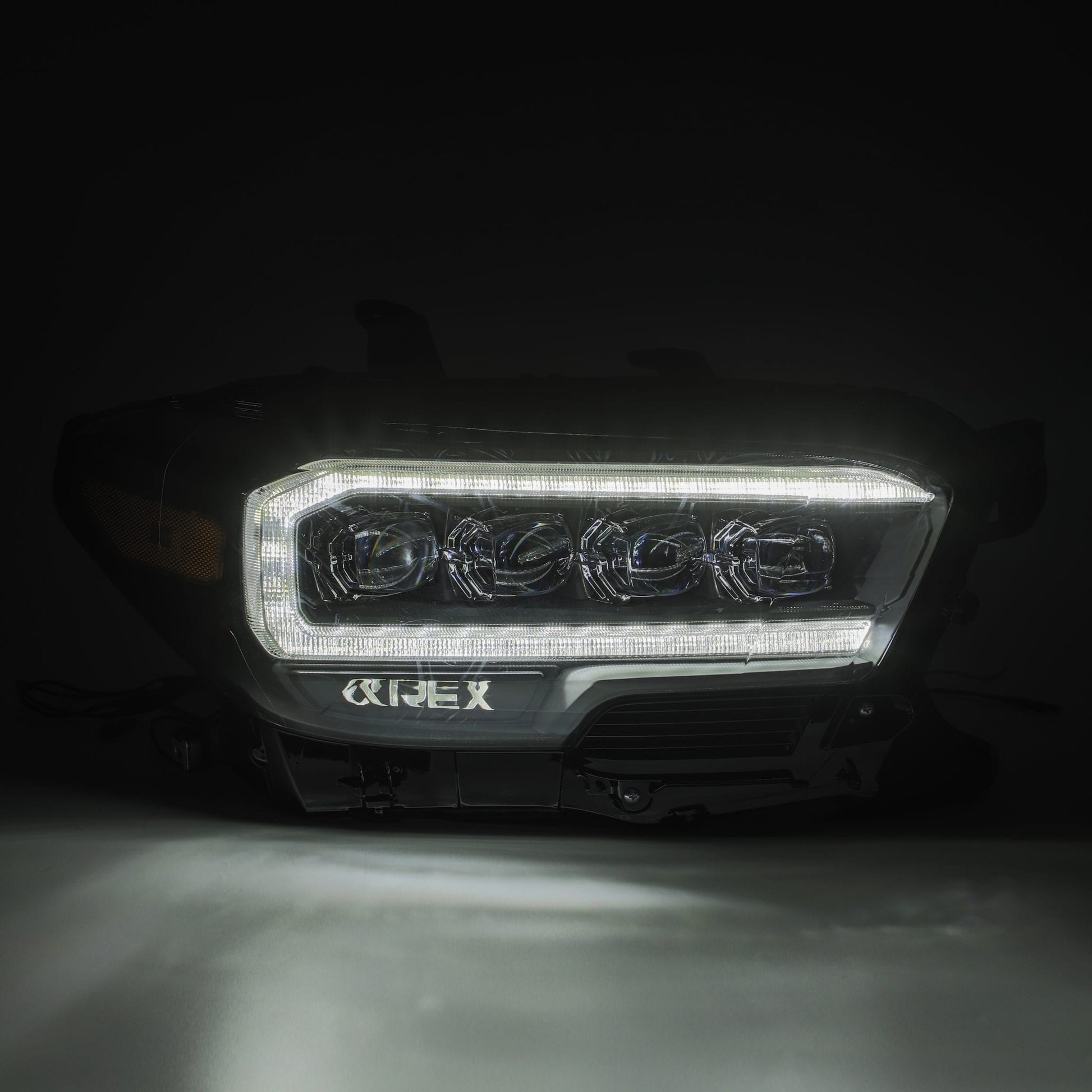 LED Projector Headlights Plank Style Design Midnight Black by AlphaRex