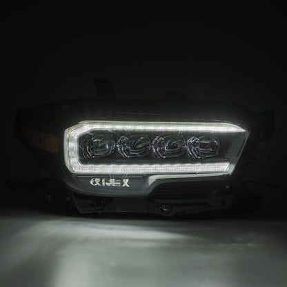 LED Projector Headlights Plank Style Design Midnight Black by AlphaRex