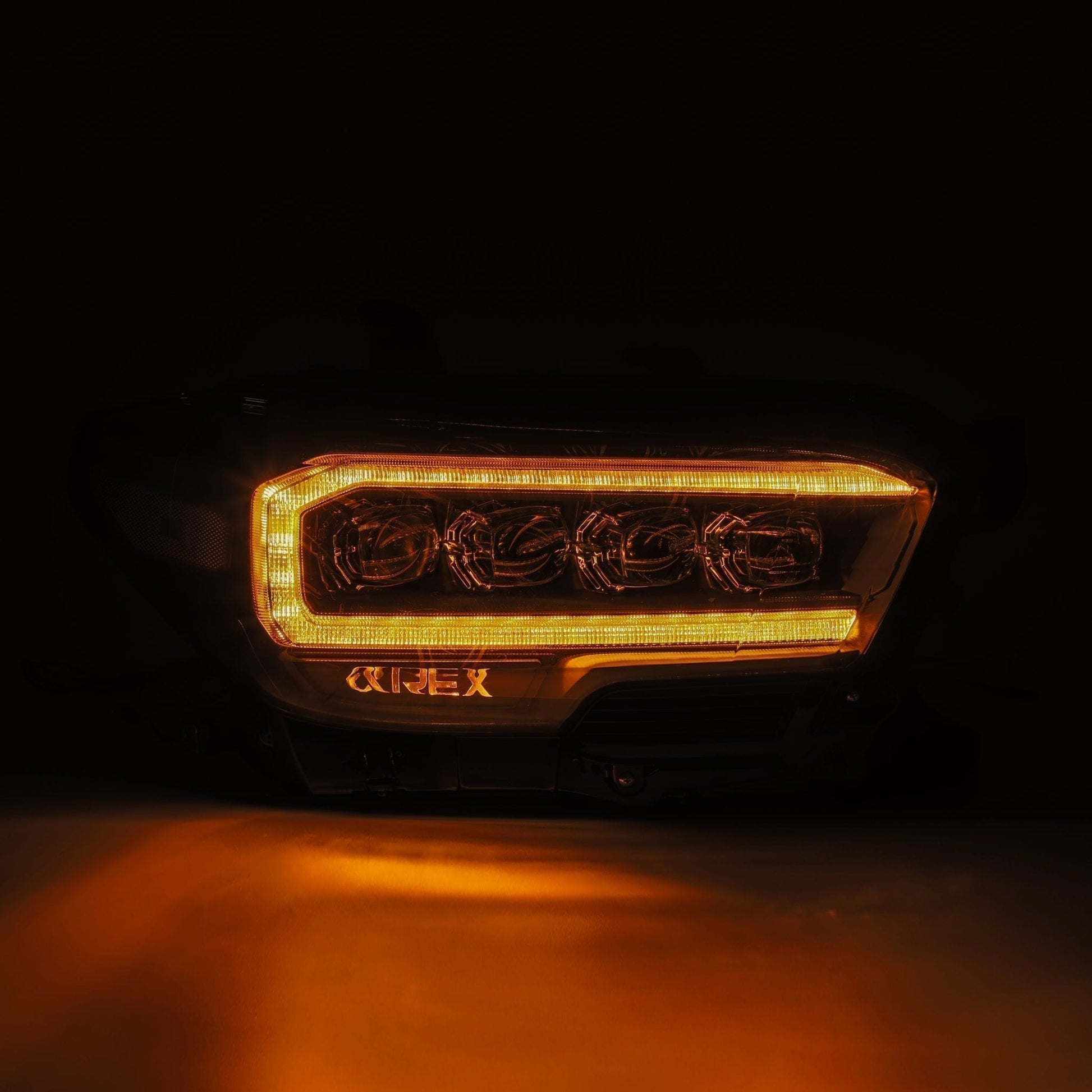 LED Projector Headlights Plank Style Design Midnight Black by AlphaRex