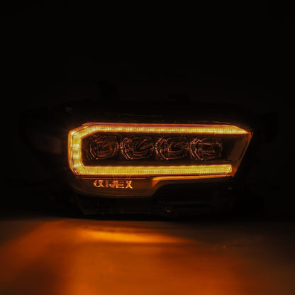 LED Projector Headlights Plank Style Design Midnight Black by AlphaRex