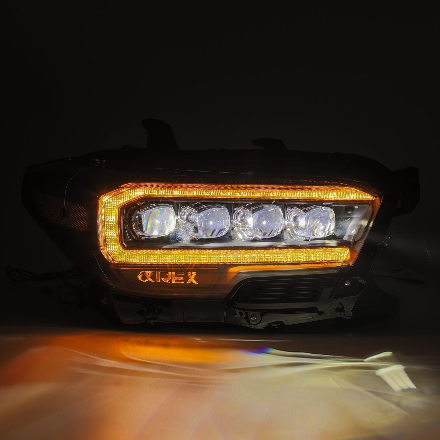 LED Projector Headlights Plank Style Design Midnight Black by AlphaRex