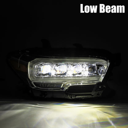 LED Projector Headlights Plank Style Design Midnight Black by AlphaRex