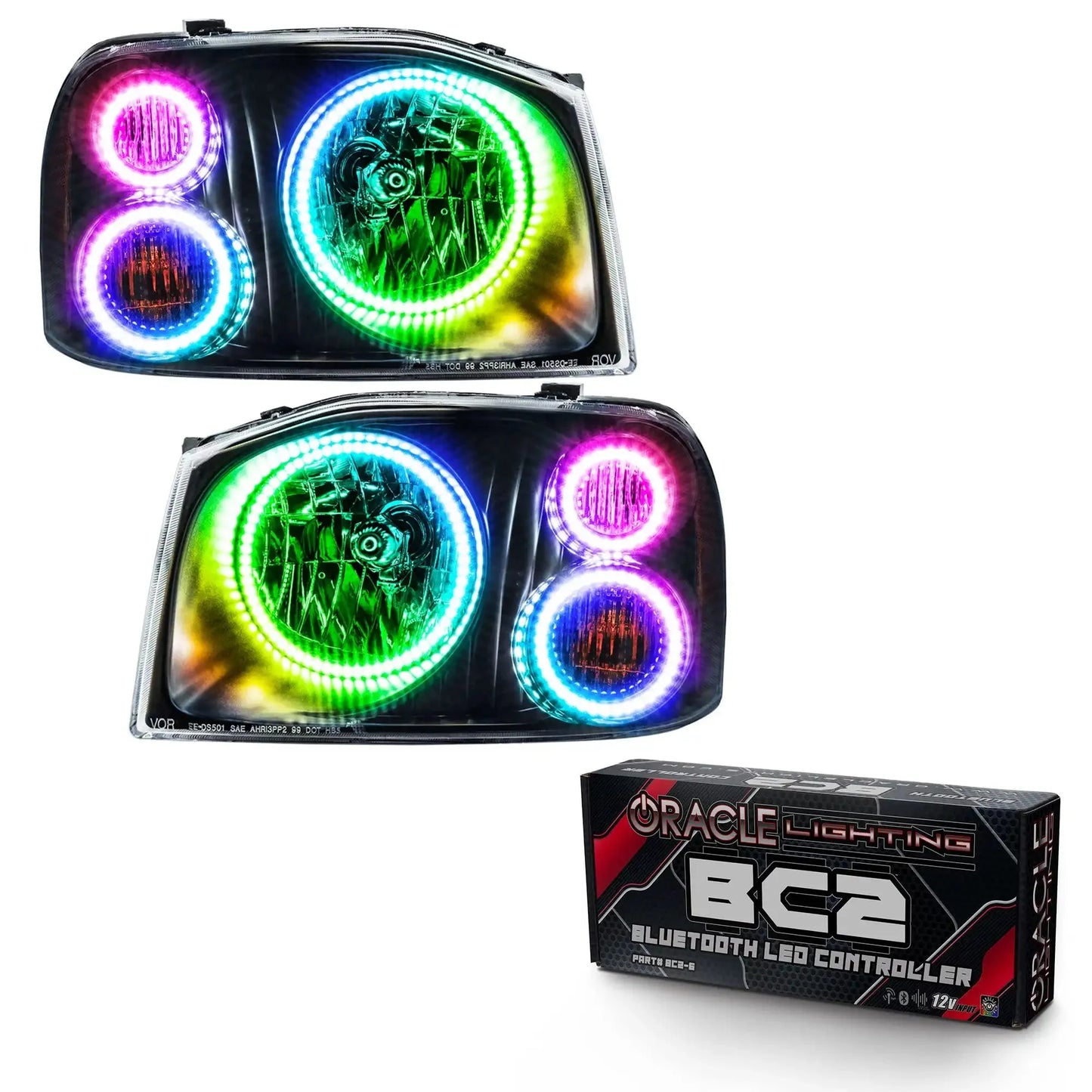 ORACLE Lighting 2001-2004 Nissan Frontier Pre-Assembled Halo Headlights-Triple Halos by ORACLE Lighting