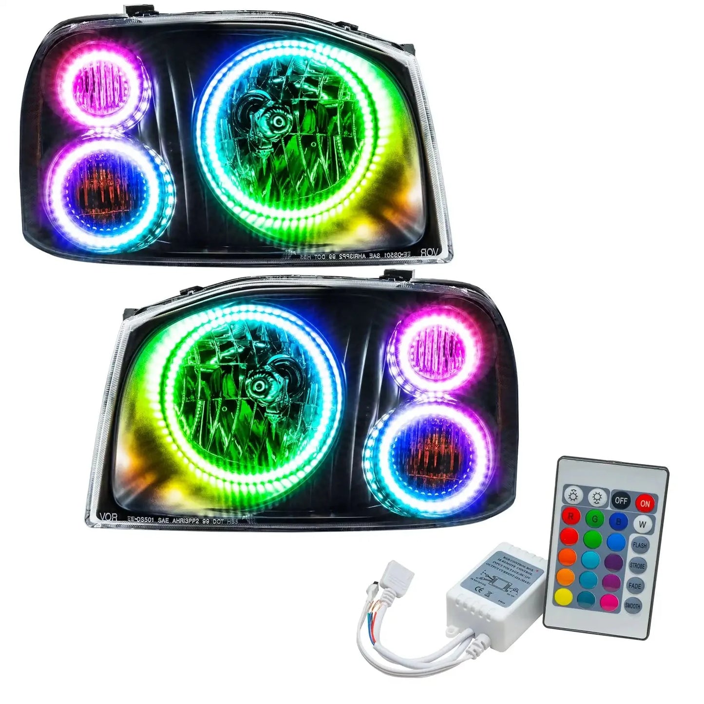 ORACLE Lighting 2001-2004 Nissan Frontier Pre-Assembled Halo Headlights-Triple Halos by ORACLE Lighting