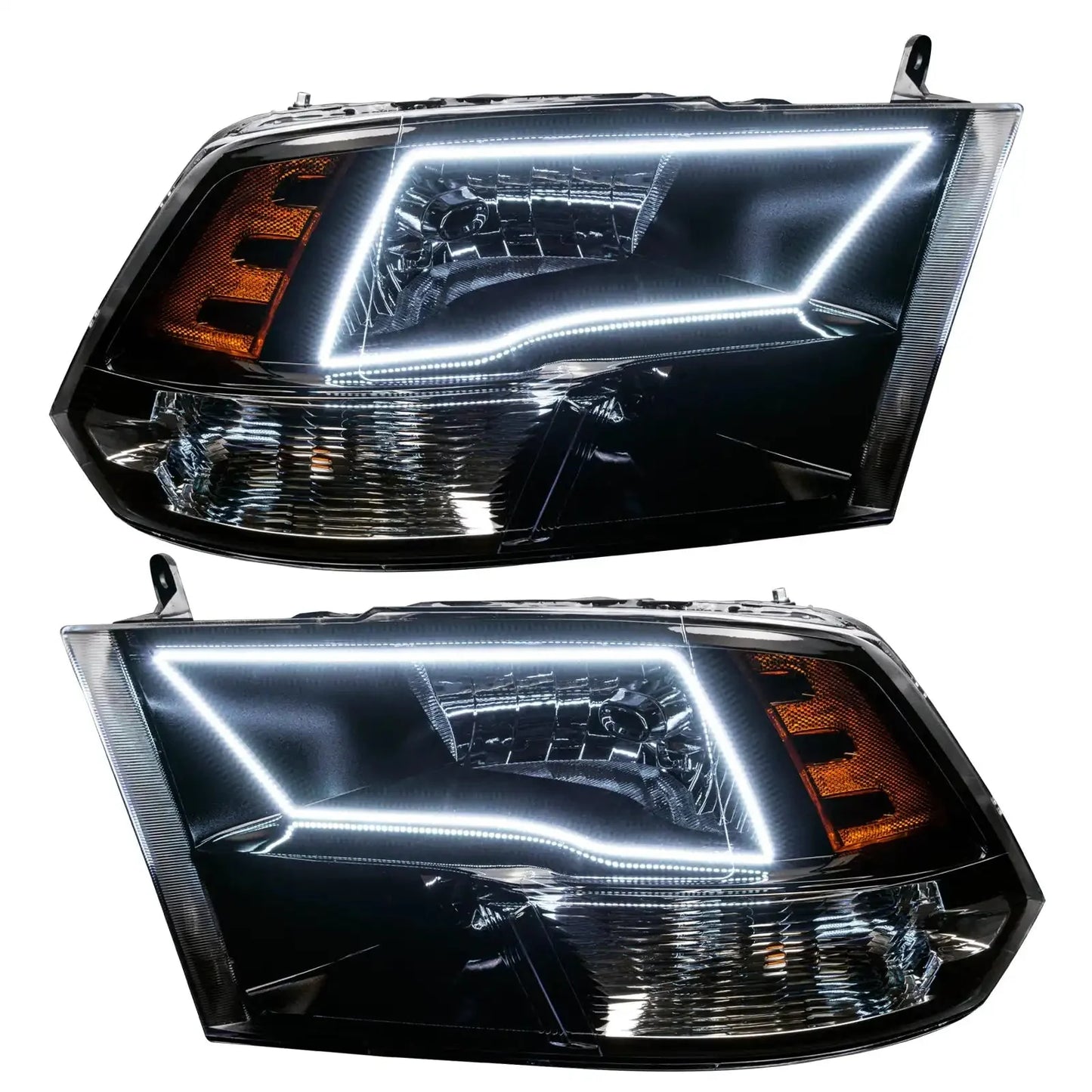 ORACLE Lighting 2009-2018 RAM ColorSHIFT Switchback Quad Pre-Assembled Halo Headlights - Black Housing by ORACLE Lighting