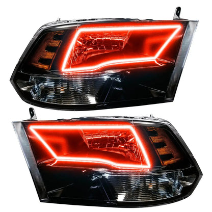ORACLE Lighting 2009-2018 RAM ColorSHIFT Switchback Quad Pre-Assembled Halo Headlights - Black Housing by ORACLE Lighting