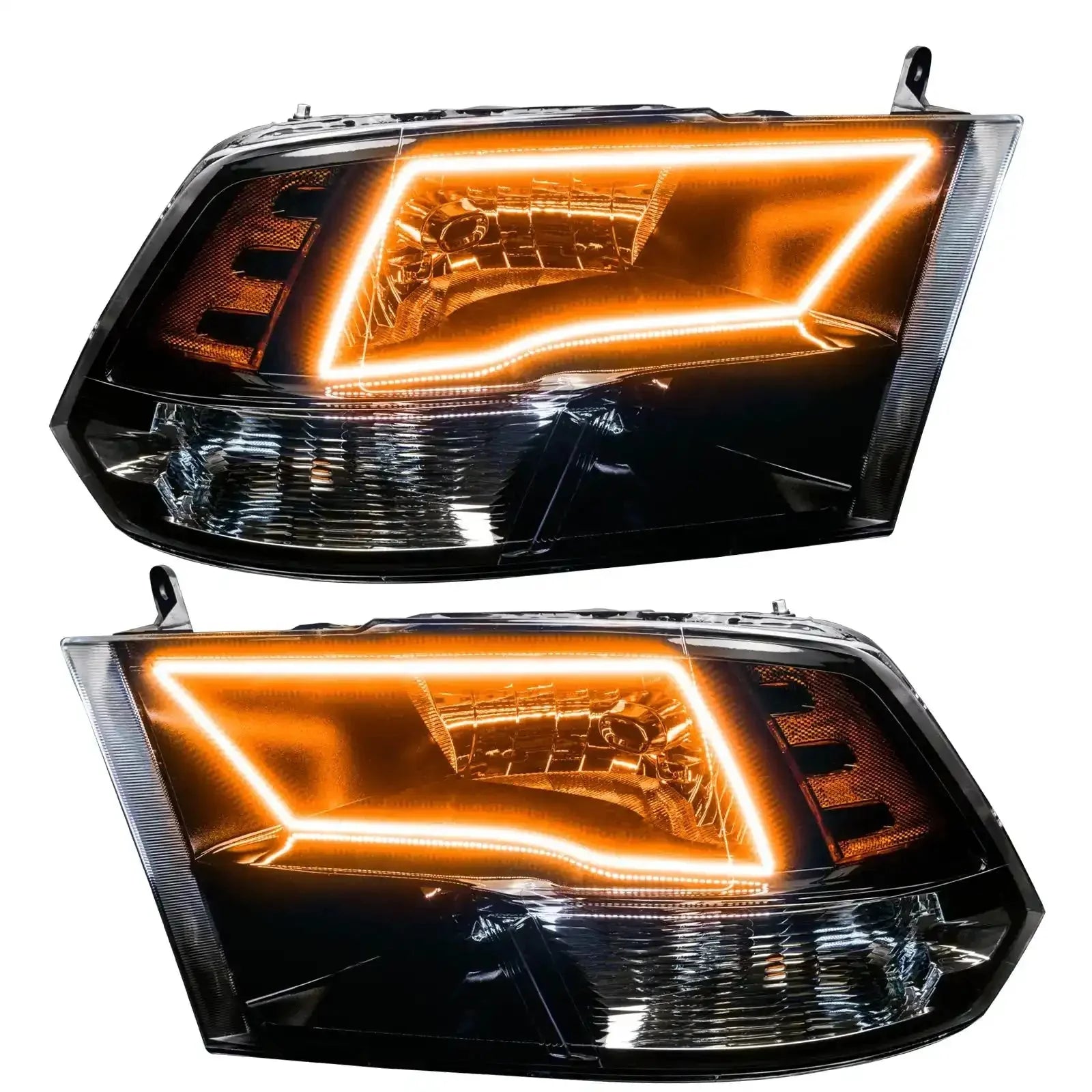 ORACLE Lighting 2009-2018 RAM ColorSHIFT Switchback Quad Pre-Assembled Halo Headlights - Black Housing by ORACLE Lighting