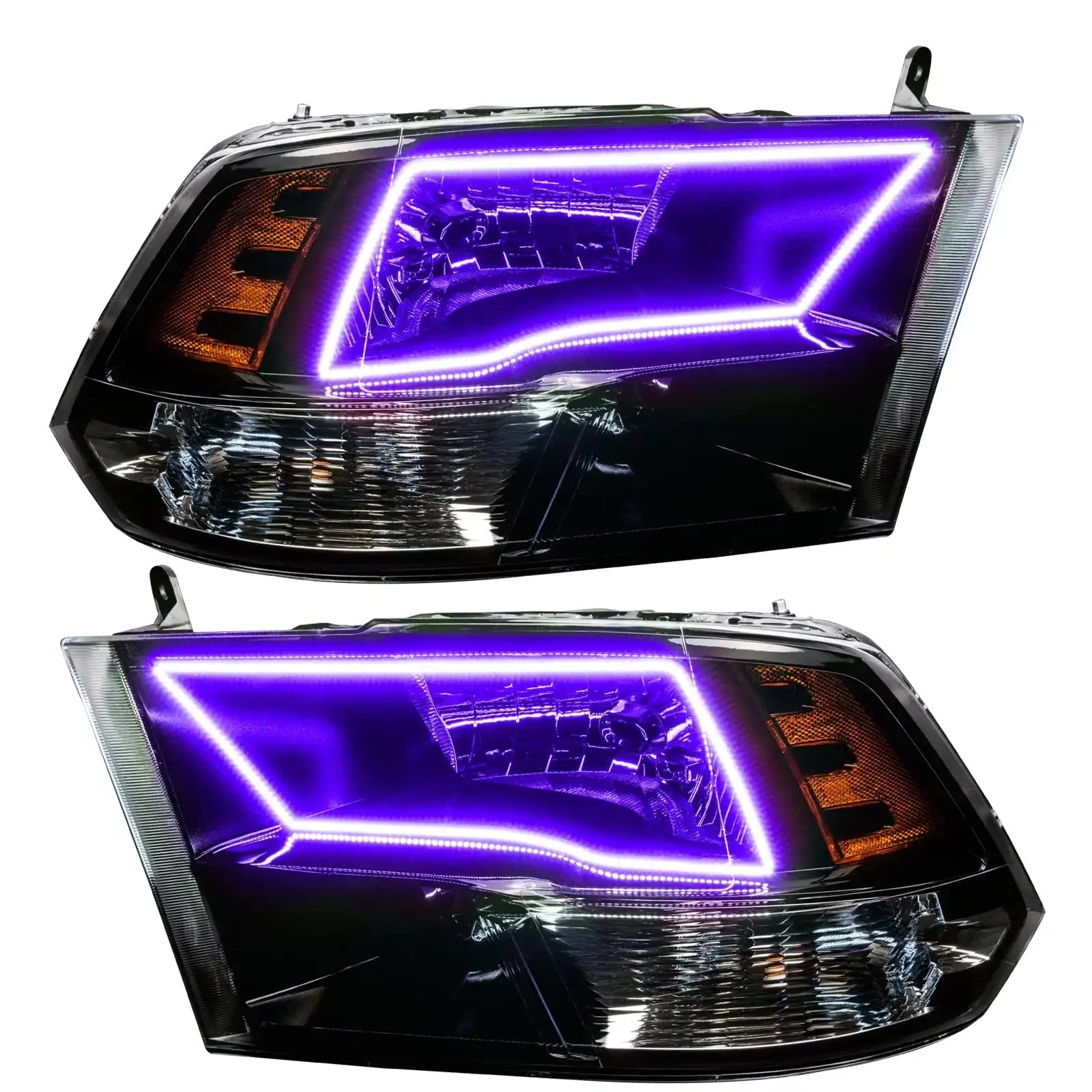 ORACLE Lighting 2009-2018 RAM ColorSHIFT Switchback Quad Pre-Assembled Halo Headlights - Black Housing by ORACLE Lighting