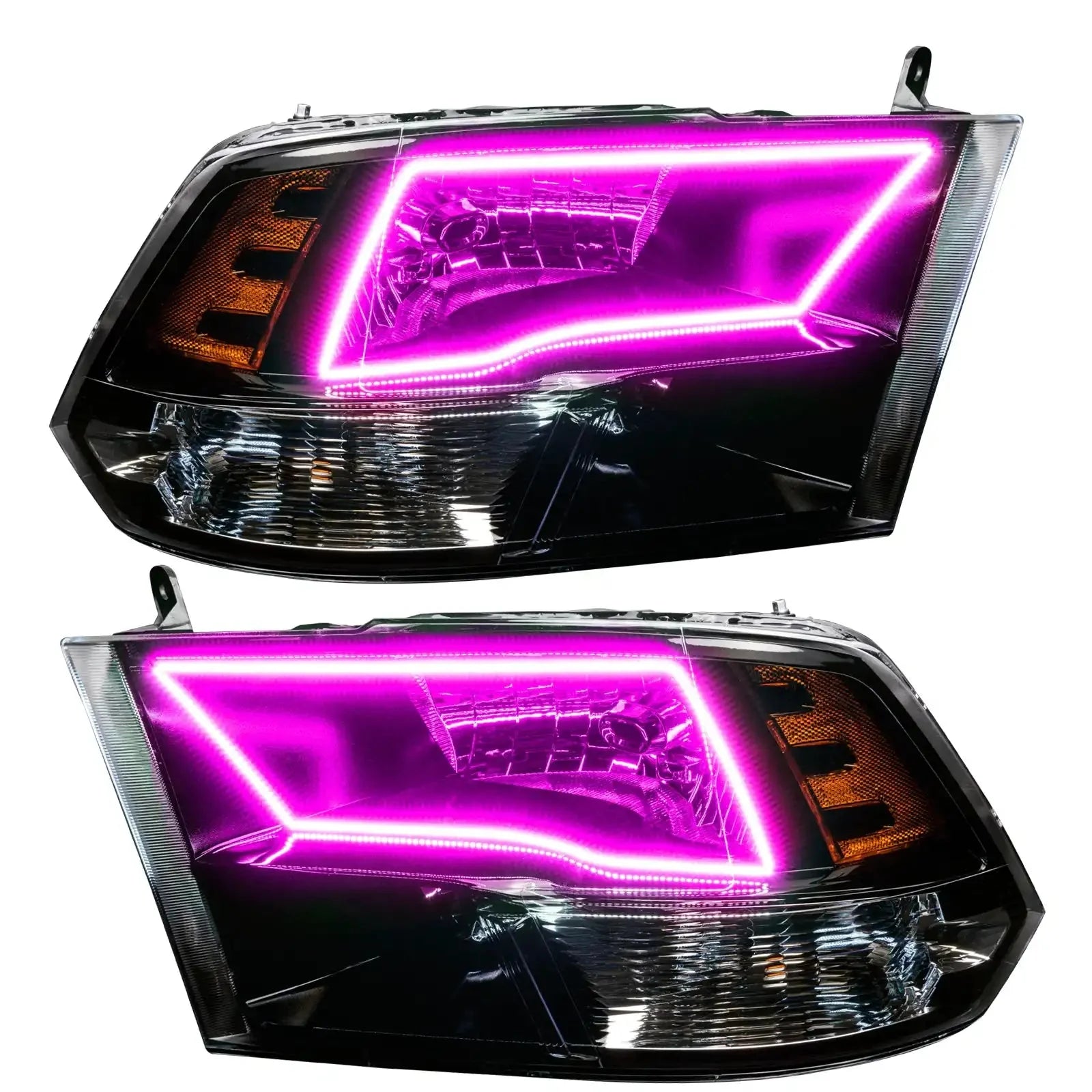 ORACLE Lighting 2009-2018 RAM ColorSHIFT Switchback Quad Pre-Assembled Halo Headlights - Black Housing by ORACLE Lighting